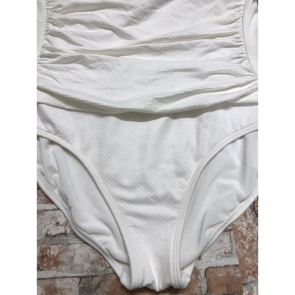 Jantzen Women's Swimsuit Sz 14 One Piece Tummy Control white Lightly Padded - Picture 4 of 9